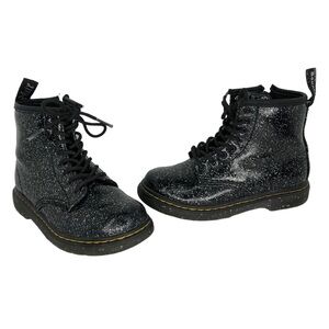 Dr. Martens 1460 Black Cosmic Glitter Lace Up Boots TODDLER SIZE 10